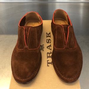 Trask Rich Brown Leather Loafers Trask Riddick Moccasin in Tan Buffalo Calfskin – Country  main image 4